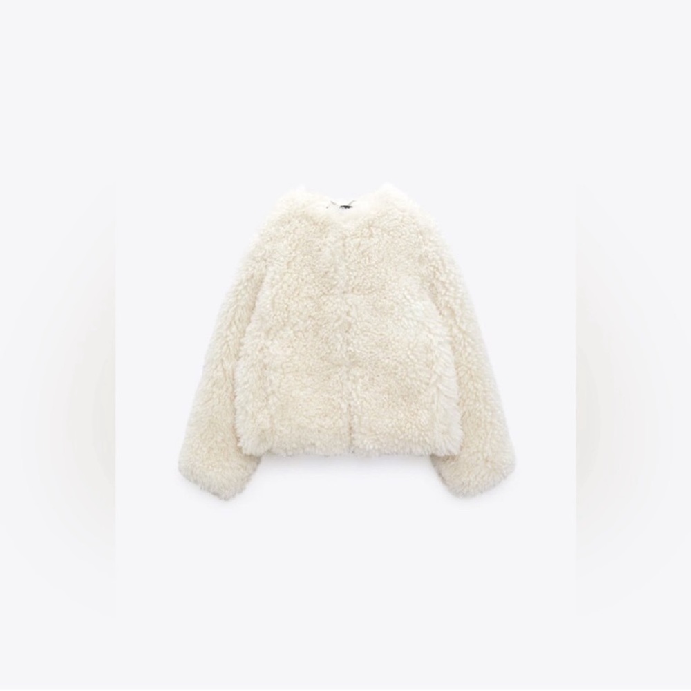 Zara Cream Teddy Jacket - Picture 4 of 12